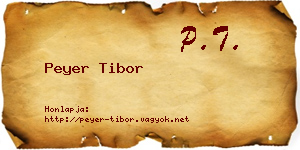 Peyer Tibor névjegykártya